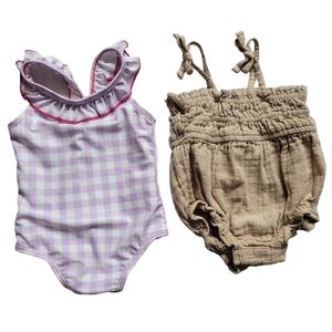 Old Navy Cotton On Baby 3-6 Month Summer Clothing Bundle Gingham Swimsuit Romper